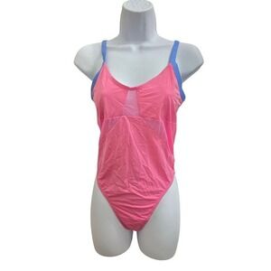 Colsie Pink One Piece Swimsuit Beach Vacation Barbie‎ Cute Sheer Mesh Medium